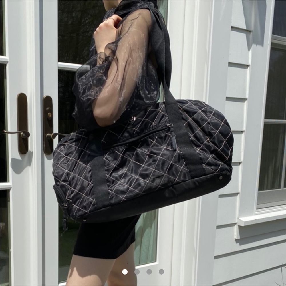 shiny material tote bag